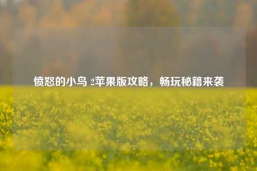 愤怒的小鸟 2苹果版攻略,畅玩秘籍来袭