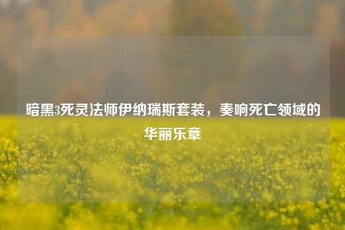 暗黑3死灵法师伊纳瑞斯套装，奏响死亡领域的华丽乐章