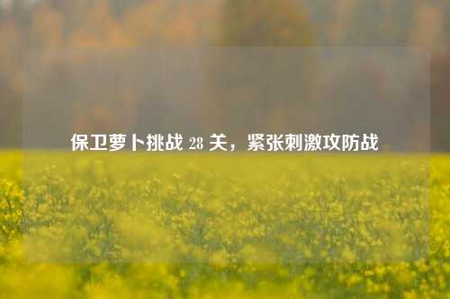 保卫萝卜挑战 28 关，紧张刺激攻防战