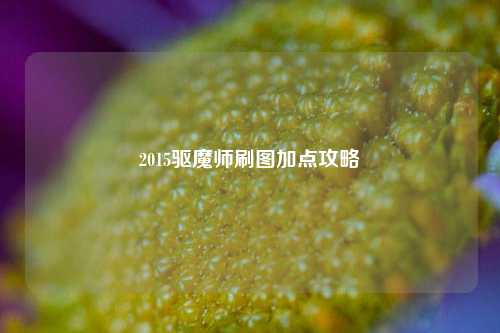 2015驱魔师刷图加点攻略
