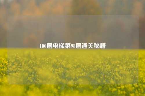 100层电梯第98层通关秘籍