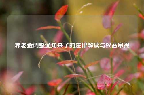 养老金调整通知来了的法律解读与权益审视