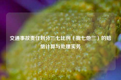 交通事故责任划分三七比例(我七他三)的赔偿计算与处理实务
