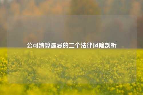 公司清算最忌的三个法律风险剖析