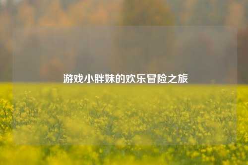 游戏小胖妹的欢乐冒险之旅
