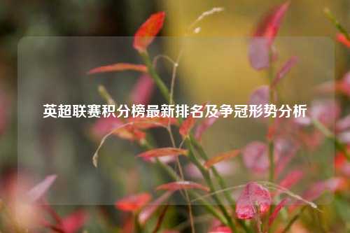 英超联赛积分榜最新排名及争冠形势分析